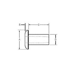 01143-00613 Chobert Rivet Dome Head, Brass, 3/16″ Dia.